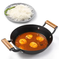 Ferro Light-weight Cast-iron Kadhai | 20cm | Pre-seasoned with 100% Vegetable Oil