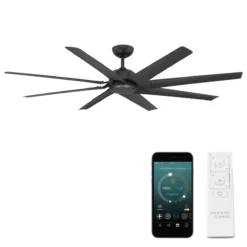 Roboto XL Indoor Outdoor 8-Blade Smart Ceiling Fan 70in with Remote Control - 70