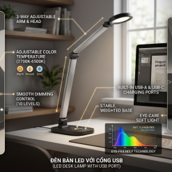 LED Desk Lamp with USB Port